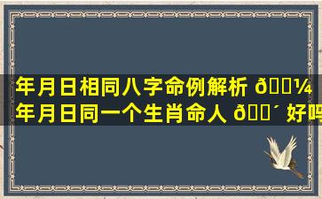 年月日相同八字命例解析 🌼 「年月日同一个生肖命人 🐴 好吗」